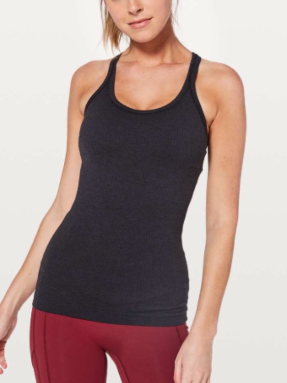 Lululemon Ebb to Street Black Racerback Tank Top ribbed 4
